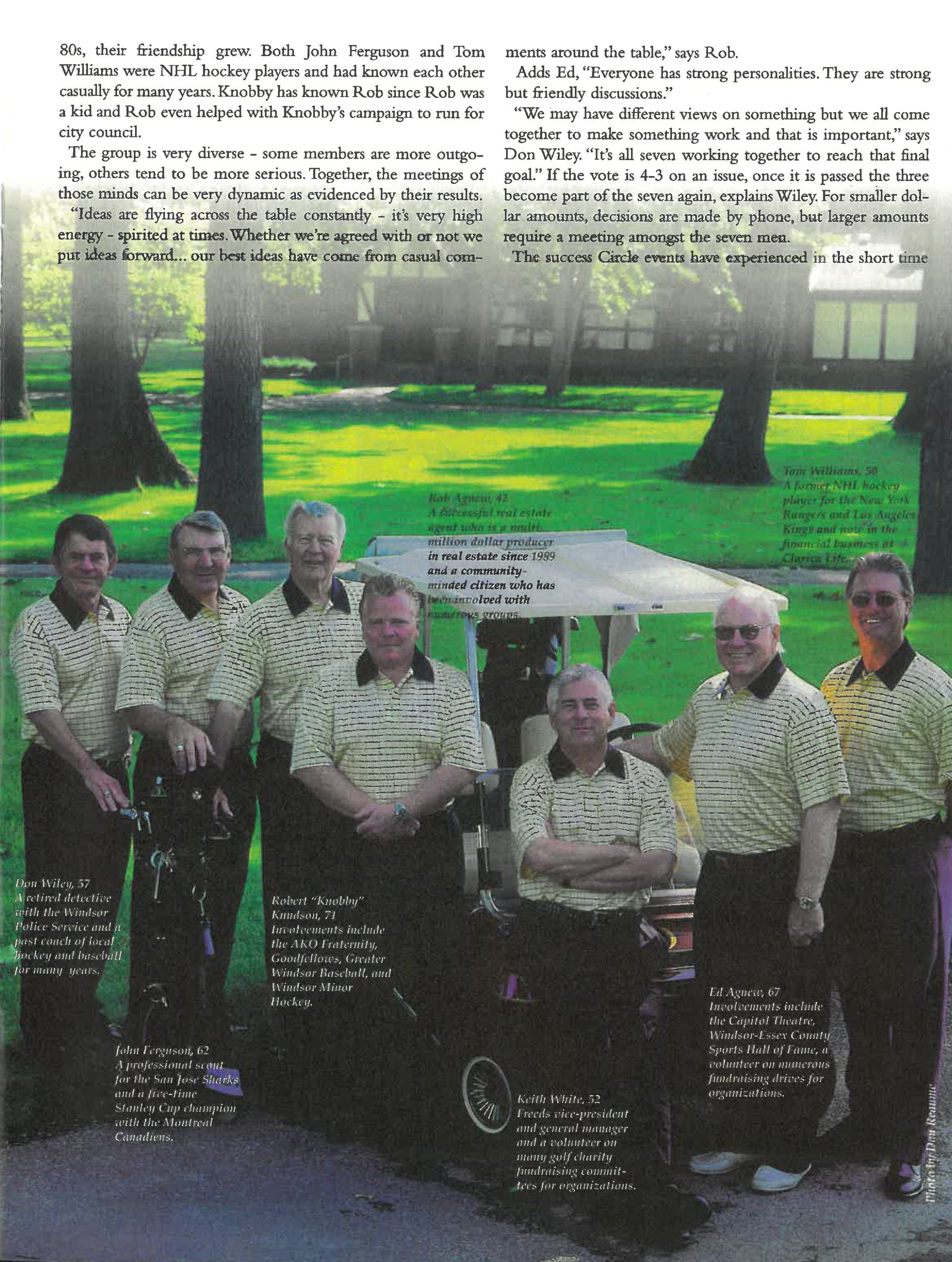 The magic of Seven Article page 2, Photo of Circle of Seven team in a golf field